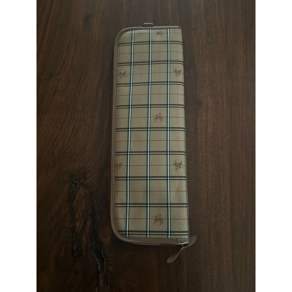 Vintage 1990's Plaid Nova Check Equestrian Travel Tie Case